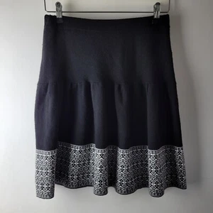 Cynthia Rowley Women Size S Black White Knit Stretch Skirt Casual Career Smart - Picture 1 of 10