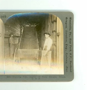 B8703 Keystone 6429, Emptying Vats, Interior Of Town Elevator, Illinois D - Bild 1 von 2