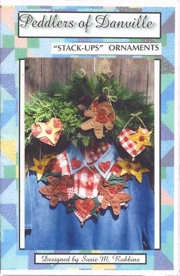 "Stack-Ups" Ornaments ~Gingerbread Men, Stars, Hearts, Holly, Berries Stacked up - Image 1 of 2