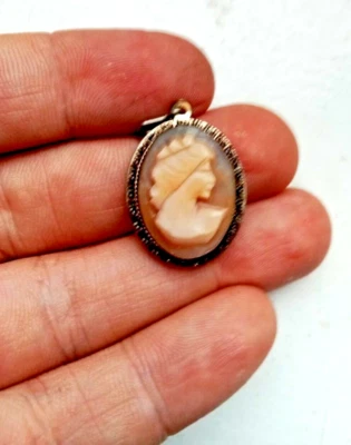 Antiker 20er Jahre Silber Kamee Anhänger - Bild 1 von 4