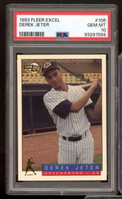 Derek Jeter Rookie Card 1993 Fleer Excel #106 PSA 10 - Image 1 of 2