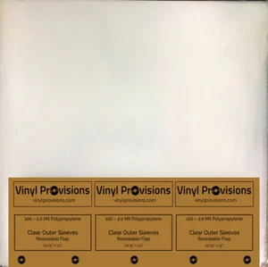 100 Outer Record Sleeves WITH Flap (2.0 mil) 12 3/4" x 13" - Picture 1 of 3