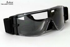 Produktbild - Motorradbrille schwarz klare Gläser schwarzer Rahmen SBR Kautschuk