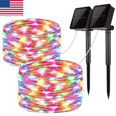 Solar String Fairy Lights Copper Wire  Lights Waterproof Outdoor Garden Decor - Image 1 of 4