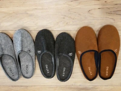 Sheepskin Felt House Scuff or Slide Slippers sheepskin Light Weight Men's Comfy - Image 1 of 4
