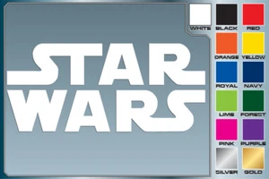 STAR WARS BLOCK LOGO cut vinyl decal #1 Star Wars Sticker, Car Window Decal - Foto 1 di 1