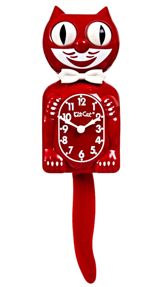 “Space Cherry” Red KIT CAT CLOCK 15.5" USA MADE Kit-Cat Klock BC-52
