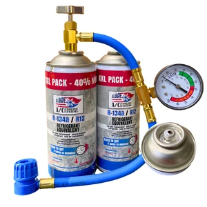 Refrigerante 2xR134A Gas de repuesto para coches equivalente XXL JUEGO COMPLETO - Imagen 1 de 3
