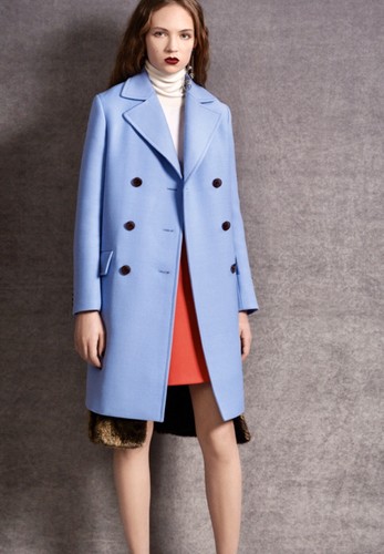 Cappotto di lana blu cielo 4k autentico logo passerella Christian Dior taglia F 36 USA 4