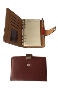 Slim Personal Organiser Ring Binder 6 Rings in PVC smooth Material with Magn(C) - Picture 1 of 3