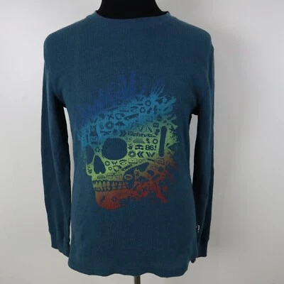 Camisa Shaun Blanca Niños XL 16/18 Térmica Tejido Gofre Calavera Verde azulado Manga Larga Foto 1 de 4