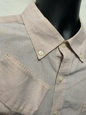 Camisa Para Hombre Madison Naranja Rayas Abotonada Manga Larga Talla XL Cuello Botón Foto 1 de 4