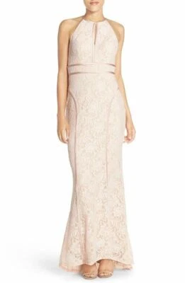 Vestido Xscape de encaje con tiras en la espalda talla 2 rubor Foto 1 de 2