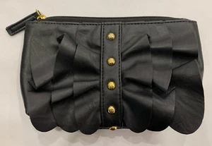 Vintage Black Pleated Tuxedo Clutch - Very Good Condition - Picture 1 of 5