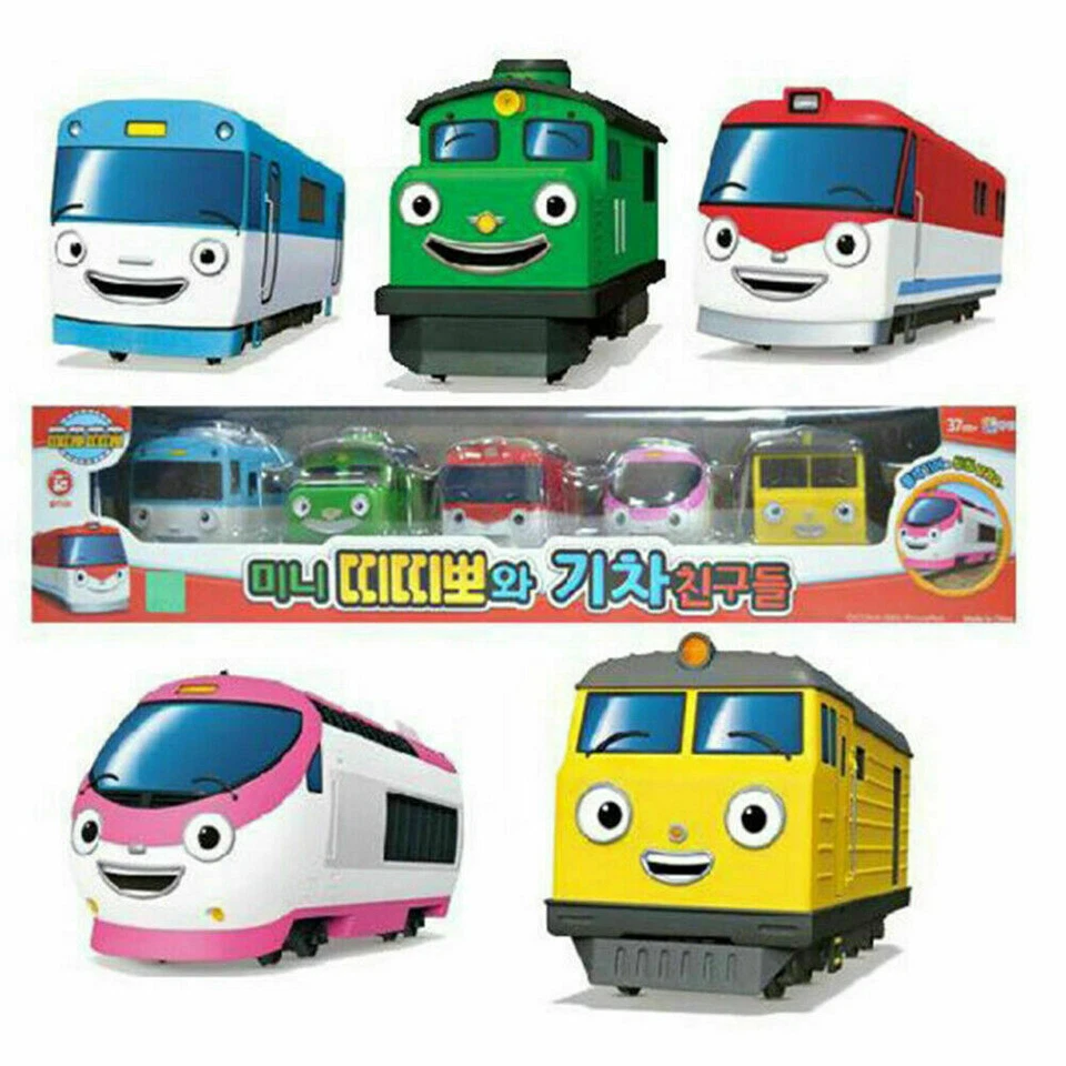 Titipo and Friends Pullback Gear Toy Mini 5 Trains Characters Korea Toy