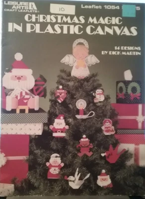 ARTES DE OCIO NAVIDAD MAGIA EN PLÁSTICO LIENZO PATRÓN FOLLETO #1054 ©1986 Foto 1 de 2