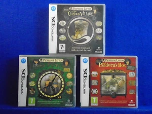 ds PROFESSOR LAYTON x3 Juegos Curious Village + Futuro Perdido + Caja de Pandora PAL - Imagen 1 de 3