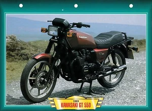CARTE FICHE TECHNIQUE MOTO  .  KAWASAKI  GT 550 . 1983 .    NEUVE - Picture 1 of 1