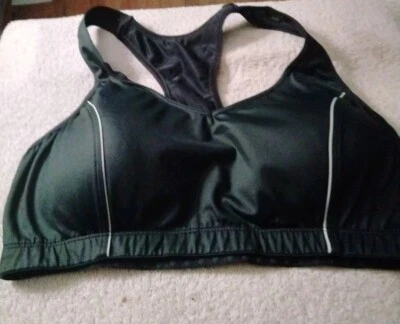 Brooks Moving Comfort Black White Sports Bra Vixen Wire Free Padded Size Large - Image 1 of 4