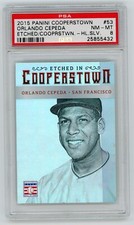 2015 Panini Etched in Cooperstown Holo Silver #53 Orlando Cepeda /25 PSA 8 NM-MT