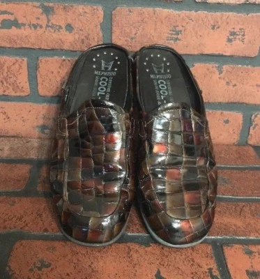 Mephisto Brown Croc Patent Leather Mules Cool Air Women's Slip on Shoe Size 7  - Image 1 of 4
