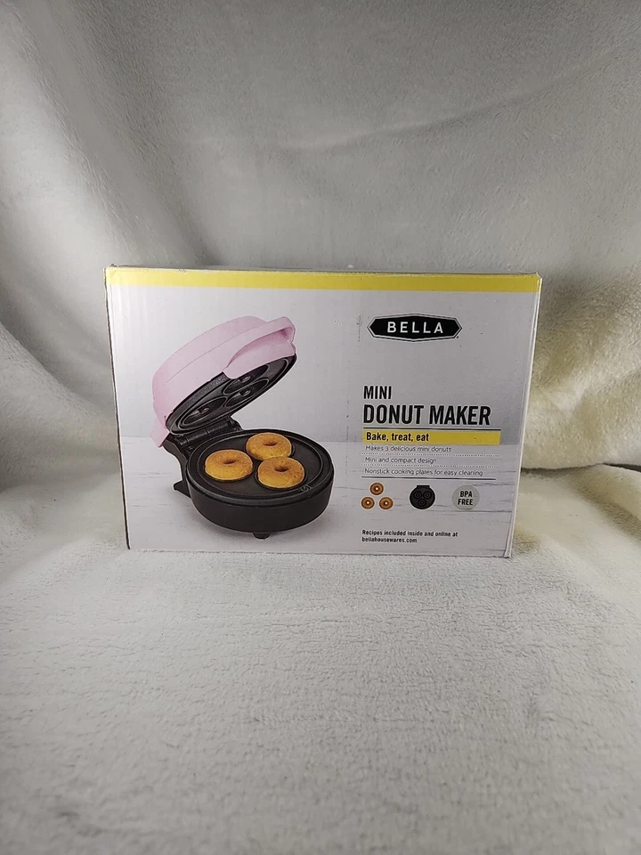 Bella Mini Donut Baker Pink Nonstick Cooking Compact Model GH-6201D 350 Watts