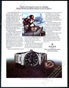 1974 Rolex Explorer watch polar explorer Wally Herbert photo vintage print ad
