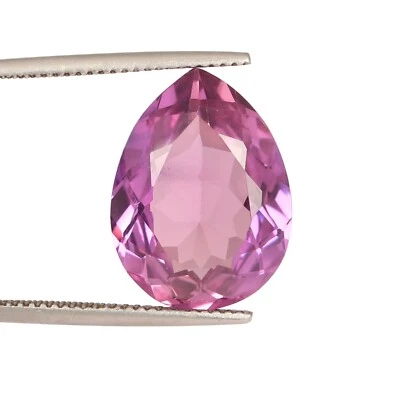 12.40 Ct Pear Cut Certified Pink Kunzite Natural Gemstone Exceptional Clarity - Image 1 of 4