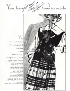 1985 Lord & Taylor: Bowed Vest Fringed Wrapshirt Vintage Print Ad - Picture 1 of 1