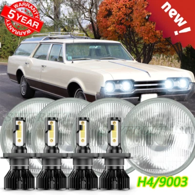 For Oldsmobile Vista Cruiser 1965 1964  5.75"INCH LED Headlights Hi-Lo Beam Lamp - Image 1 of 4