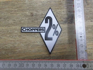 Parche parche 2% Choppers rombo eslogan motorista bobber chopper chaqueta chaleco sombrero - Imagen 1 de 1