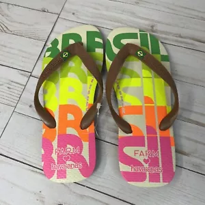 Havaianas Farm Rio Women’s Flip Flop Brasil USA 7.5/8 EUR 37/38 NEW - Picture 1 of 5