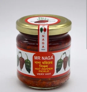 Mr Naga Very Hot Pepper Pickle - Naga Chilli Pepper Pickle 190g - Picture 1 of 1