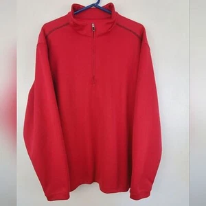 Pebble Beach Red 1/4 Zip Pullover Sweatshirt Black Shoulder Trim Men’s Size XL - Picture 1 of 11