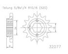 Ritzel 14 Zhne Stahl 520er Teilung (5/8x1/4)  Hyosung GT 25
