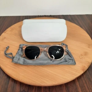 Warby Parker Laurel Sunglasses 'Clear Salmon' Square Frames w/ Dust Pouch & Case - Picture 1 of 11