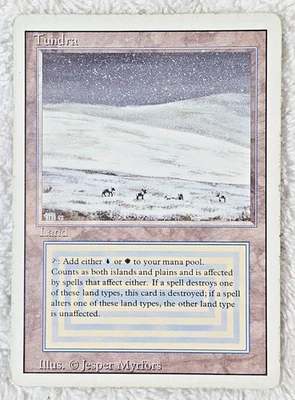 MTG Revised Tundra Dual Land 1994 Jesper Myrfors VTG Magic Reserved List LP - Image 1 of 4