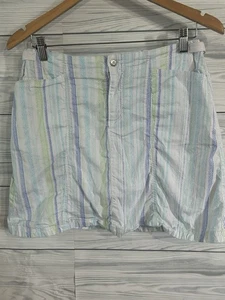 FRESH PRODUCE Small Striped White aqua skort 815 - Picture 1 of 3