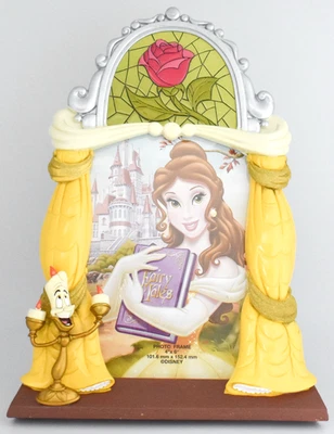 Marco de fotos de resina campana princesa La Bella y la Bestia de los parques Disney de 4" x 6" Foto 1 de 4