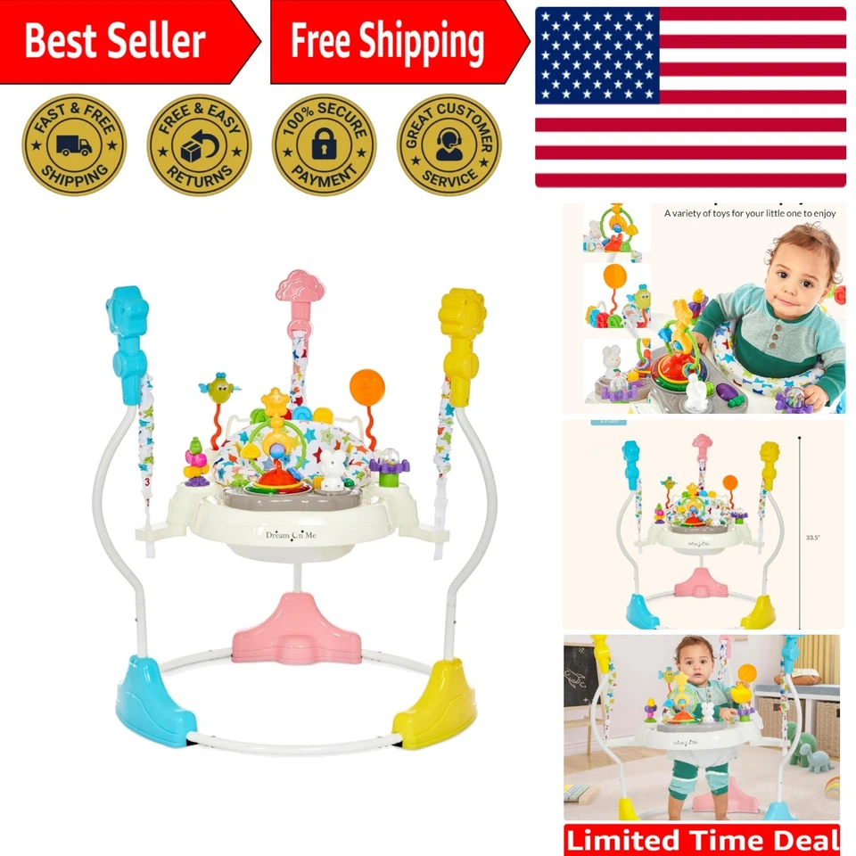 Dream on Me Zany Activity Center Bouncer Elephant Print