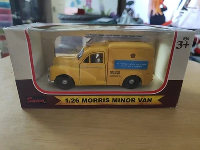 Teléfonos de oficina de correos amarillos escala 1:26 Saico Morris Minor Van en caja V.G.C Foto 1 de 4