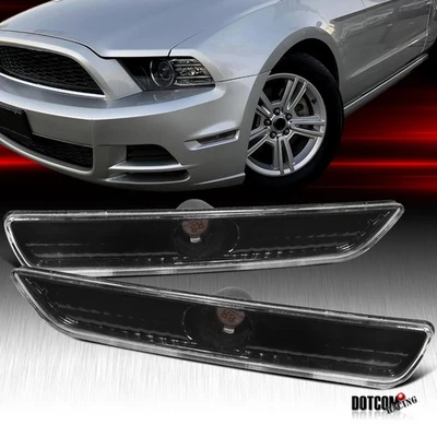 Black Fit 2010-2014 Ford Mustang GT Bumper Signal Lights Corner Side Marker Lamp - Изображение 1 из 4