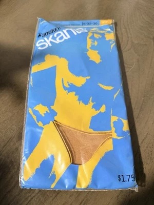 De colección Jockey Para hombres Skants 100% Nylon Calzoncillo Bikini Ropa Interior Mediana Dorado Raro Foto 1 de 3