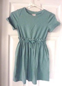 Cat & Jack Girls Green Knit Short Sleeve Dress Knee Length Size 8 - Bild 1 von 3