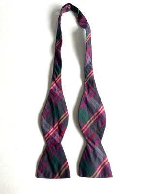 XMI Men's Cotton Madras Plaid Bow Tie Foto 1 de 4