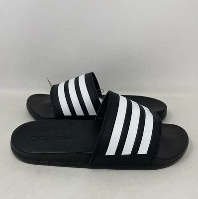 adidas Adilette Comfort Slides Black/White Men’s 6 / Women’s 7 (GZ5891) - Image 1 of 4