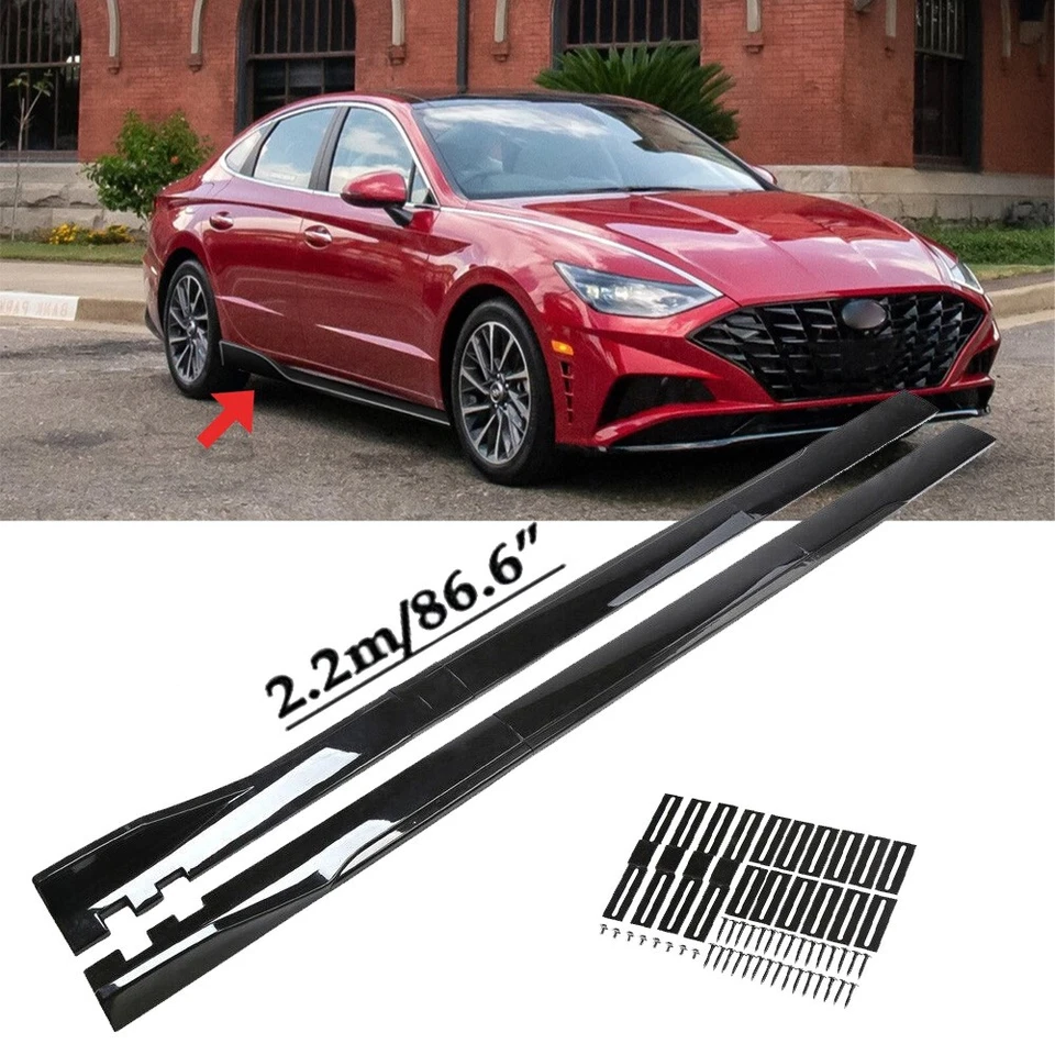 86.6''/2.2M Side Skirt Extension+Spoiler Rocker Panels Lip For Hyundai Sonata - Image 1 of 4