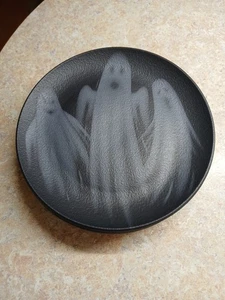 Set of 4 Mesa Brasil Halloween Ghost Black Salad / Dessert Plates 7 1/2" Brazil - Picture 1 of 8