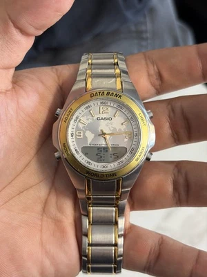 casio 2747 dbw-30 Men’s 42mm Quartz Japan Stainless Watch Date Bank World Time - Image 1 of 4