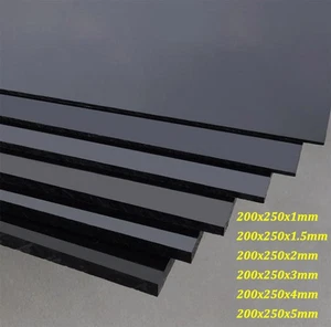 Black ABS Plastic Sheet Panel DIY Model Craft 1/1.5/2/3/4/5mm Thick Various Size - Picture 1 of 3